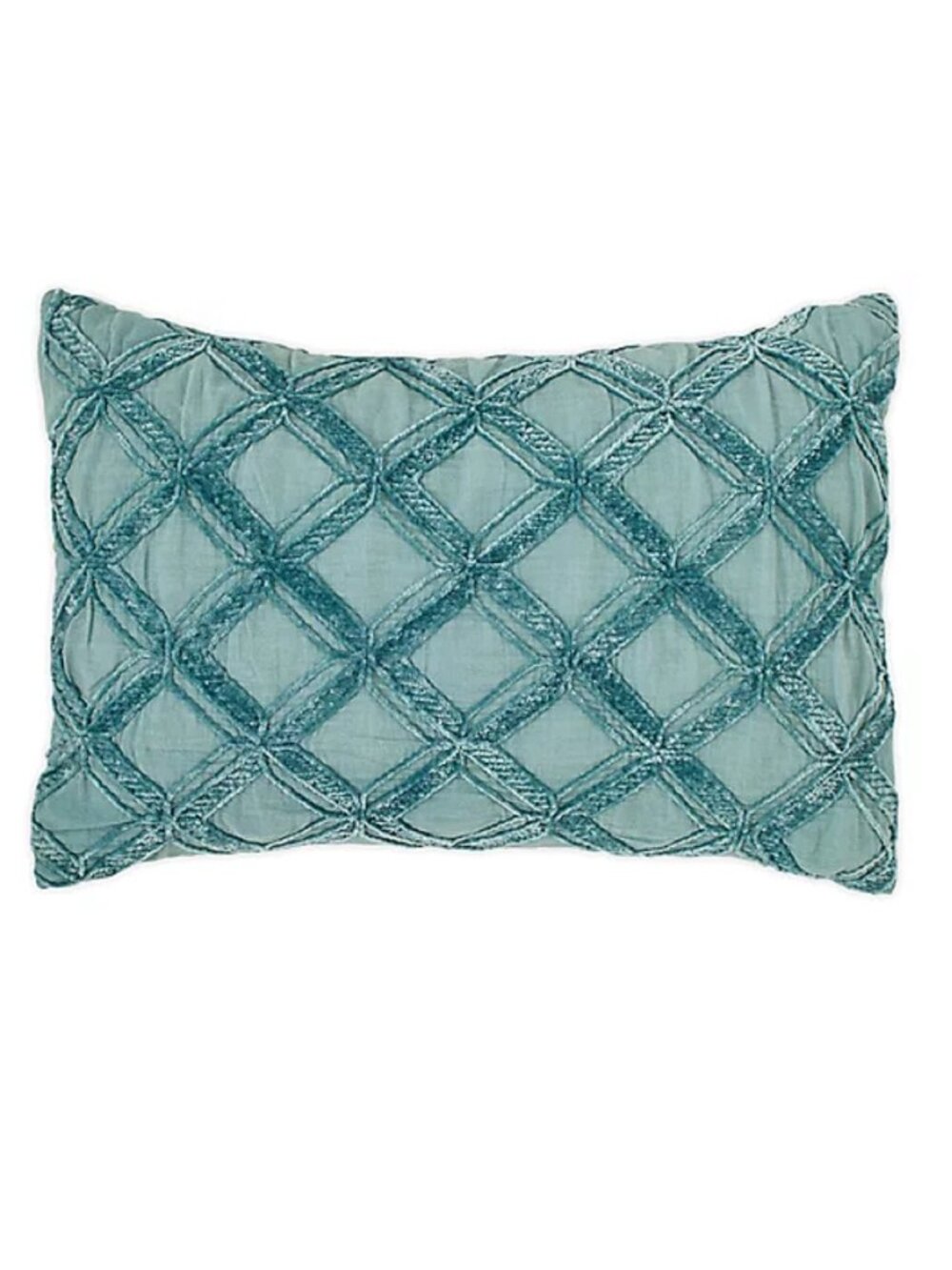 new Tommy Bahama 14x20" TEAL GREEN ABALONE Soft Chenille Diamond Accent Pillow